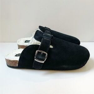 Clarks Black Suede Clogs